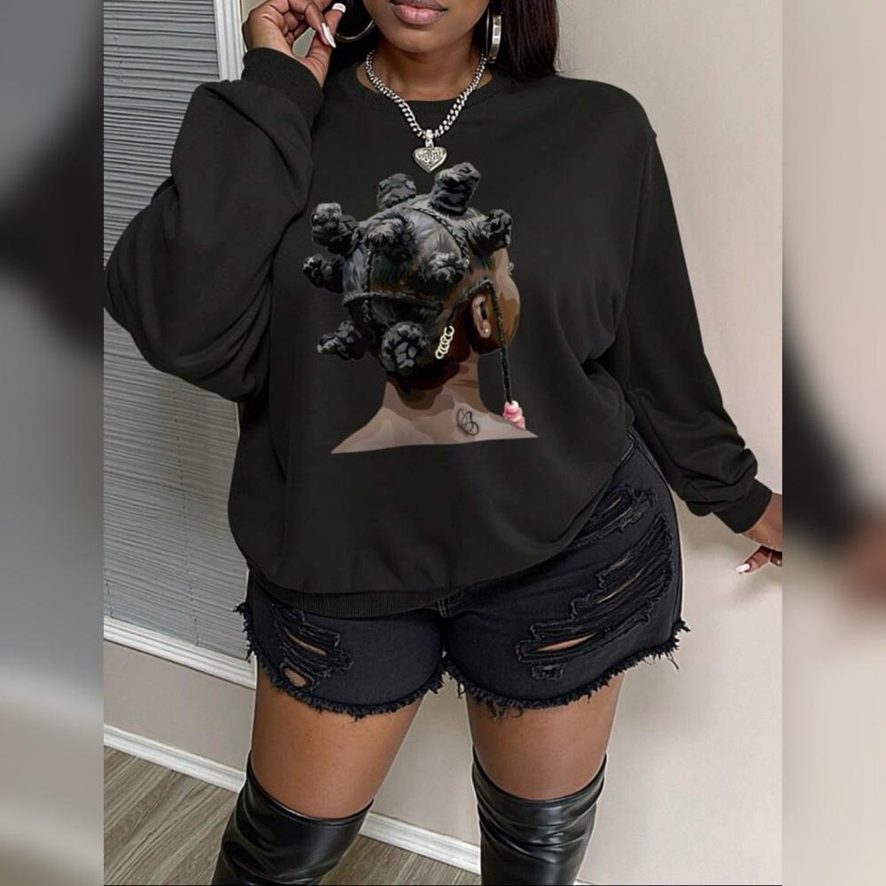 Black Bantu Knot Sweatshirt